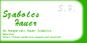 szabolcs hauer business card